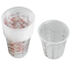 Plastic Paint Mixing Cups 600cc in packs of 100qty & 1000qty.
